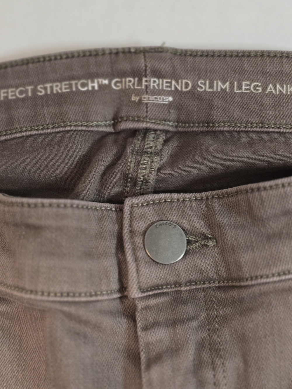 Chico's Perfect Stretch Girlfriend Slim Leg Ankle Jeans - Taupe